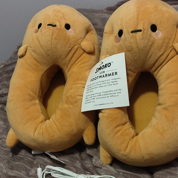 Smoko Orange Brown Foot Warmer Slippers - Picture 5 of 6